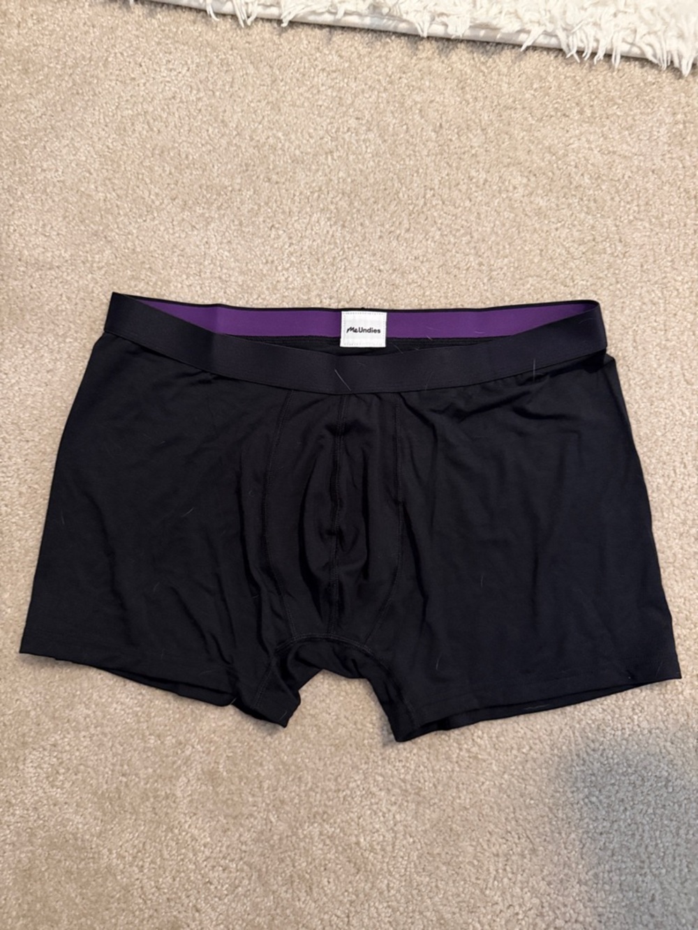 MeUndies Black Boxer Briefs with Purple Lining